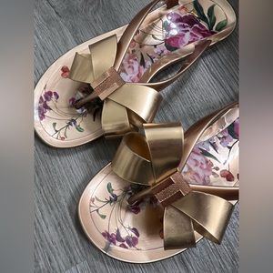 Ted Baker Rose Gold Bow Sandals